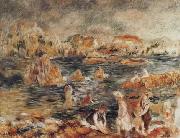 Pierre Renoir The Beach at Guernsey oil painting reproduction
